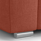 Cassian - Canapé Capitonné Convertible 3 Places en Tissu Chenille - Ouverture Express - Terracotta