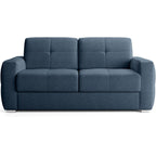 Cassian - Canapé Capitonné Convertible 3 Places en Tissu Chenille - Ouverture Express - Bleu Foncé