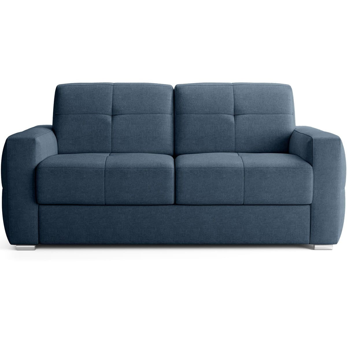 Cassian - Canapé Capitonné Convertible 3 Places en Tissu Chenille - Ouverture Express - Bleu Foncé