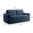Cassian - Canapé Capitonné Convertible 3 Places en Tissu Chenille - Ouverture Express - Bleu Foncé