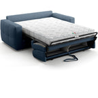 Cassian - Canapé Capitonné Convertible 3 Places en Tissu Chenille - Ouverture Express - Bleu Foncé