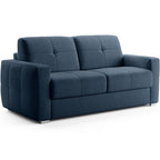 Cassian - Canapé Capitonné Convertible 3 Places en Tissu Chenille - Ouverture Express - Bleu Foncé