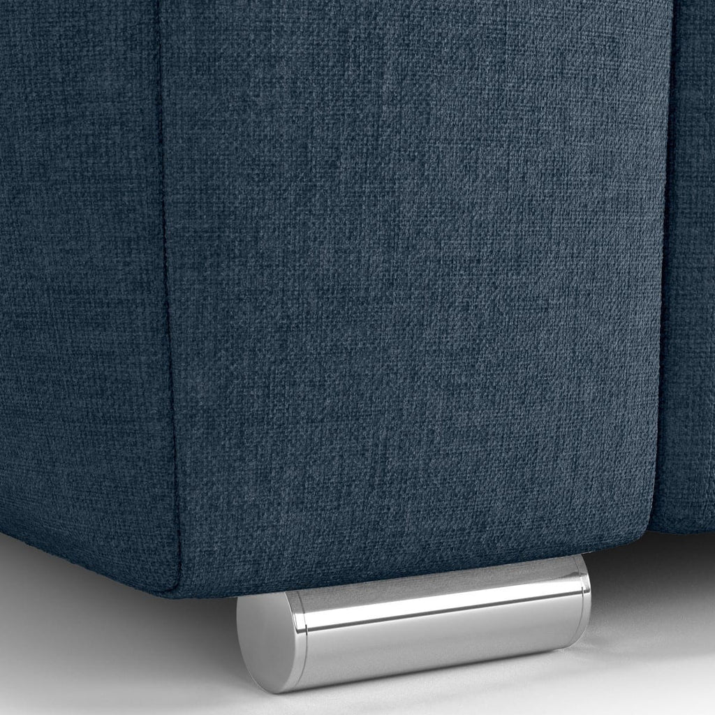 Cassian - Canapé Capitonné Convertible 3 Places en Tissu Chenille - Ouverture Express - Bleu Foncé