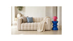 Cester - Canapé Capitonné 3 Places en Tissu Chenille - Beige