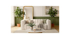 Cester - Canapé Capitonné 3 Places en Tissu Chenille - Beige