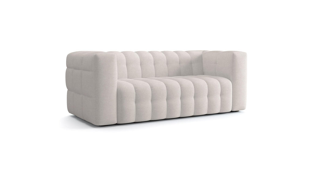 Cester - Canapé Capitonné 3 Places en Tissu Chenille - Beige