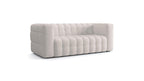 Cester - Canapé Capitonné 3 Places en Tissu Chenille - Beige