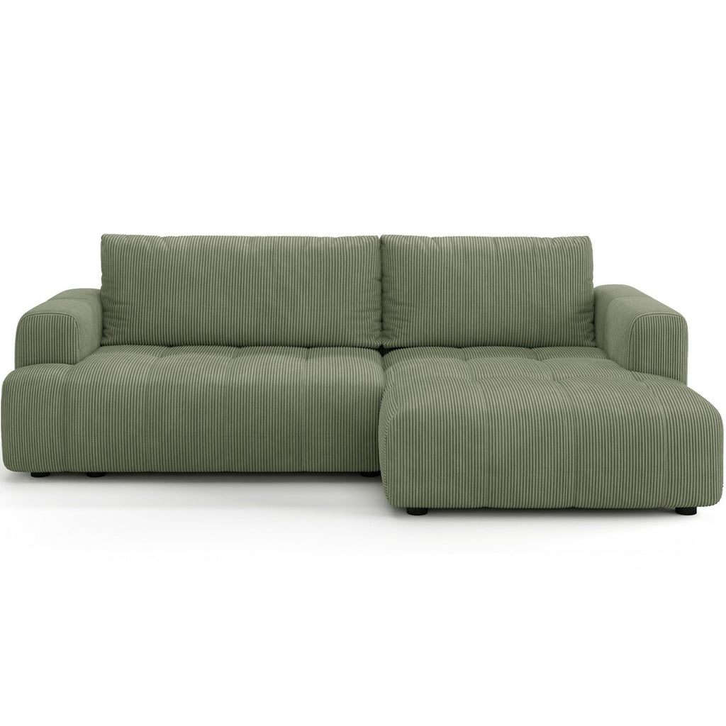 Karl - Højrevendt hjørnesovesofa - Fløjl - Kakigrøn