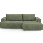 Karl - Højrevendt hjørnesovesofa - Fløjl - Kakigrøn