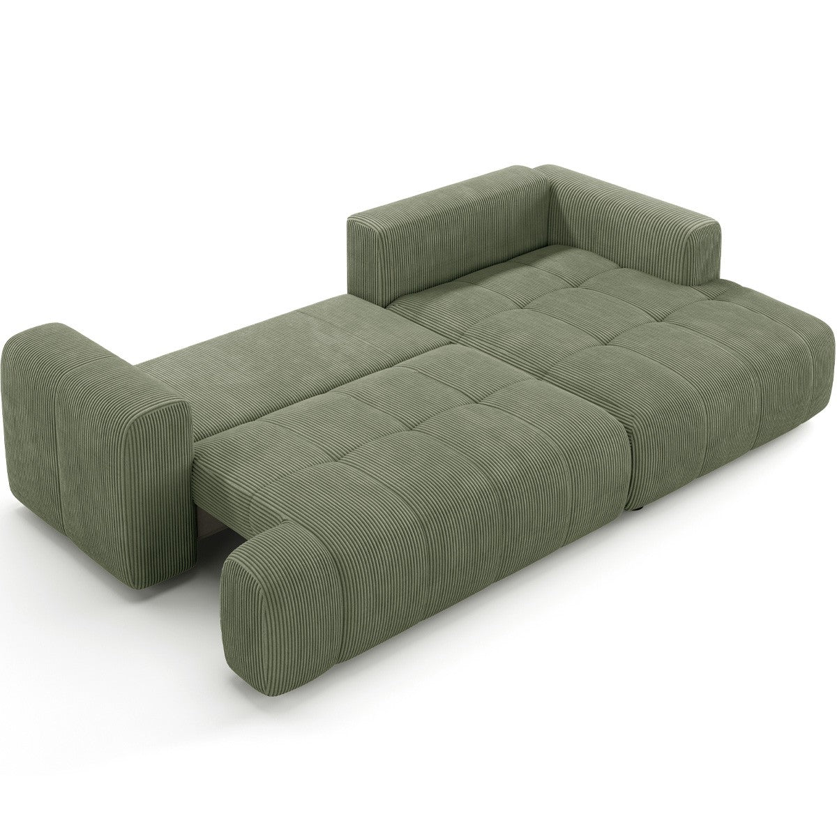 Karl - Højrevendt hjørnesovesofa - Fløjl - Kakigrøn