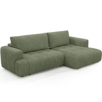 Karl - Højrevendt hjørnesovesofa - Fløjl - Kakigrøn