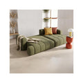 Karl - Canapé d'Angle à Droite Convertible 4 Places en Tissu Chenille - Ouverture Rapide - Vert Olive