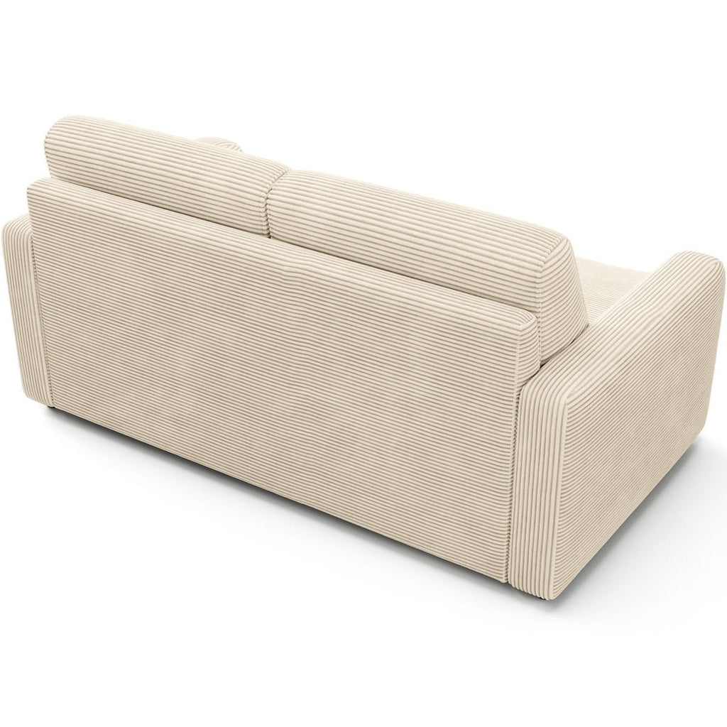 Lumio - Canapé Droit Convertible 3 Places en Velours Côtelé - Ouverture Express - Beige