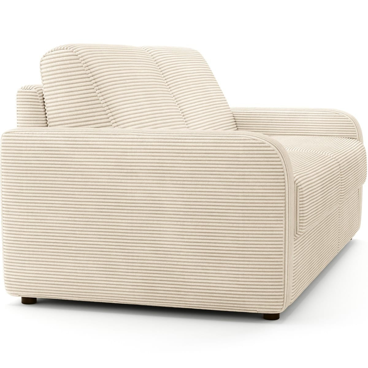 Lumio - Canapé Droit Convertible 3 Places en Velours Côtelé - Ouverture Express - Beige