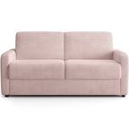 Lumio - Canapé Droit Convertible 3 Places en Velours Côtelé - Ouverture Express - Rose Pâle