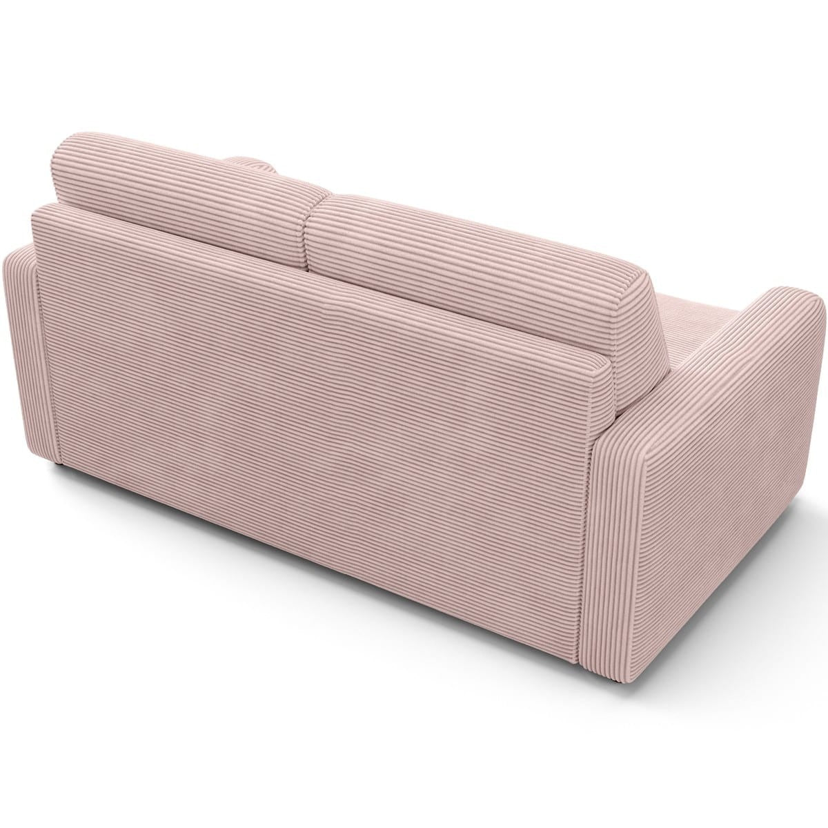 Lumio - Canapé Droit Convertible 3 Places en Velours Côtelé - Ouverture Express - Rose Pâle