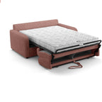Lumio - Canapé Droit Convertible 3 Places en Velours Côtelé - Ouverture Express - Vieux Rose