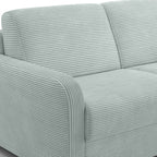 Lumio – Gerades Schlafsofa – Cord – Pastellblau