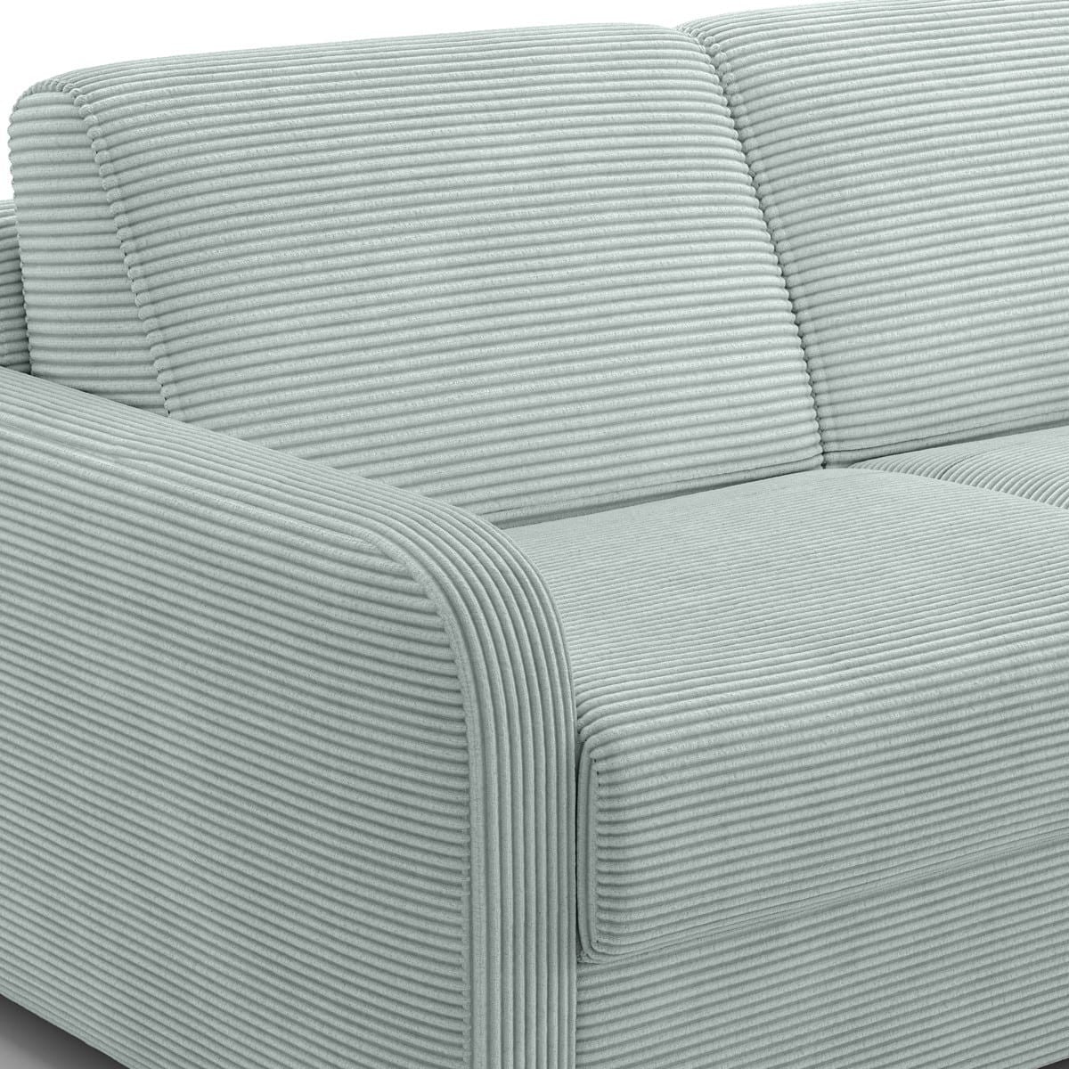 Lumio – Gerades Schlafsofa – Cord – Pastellblau