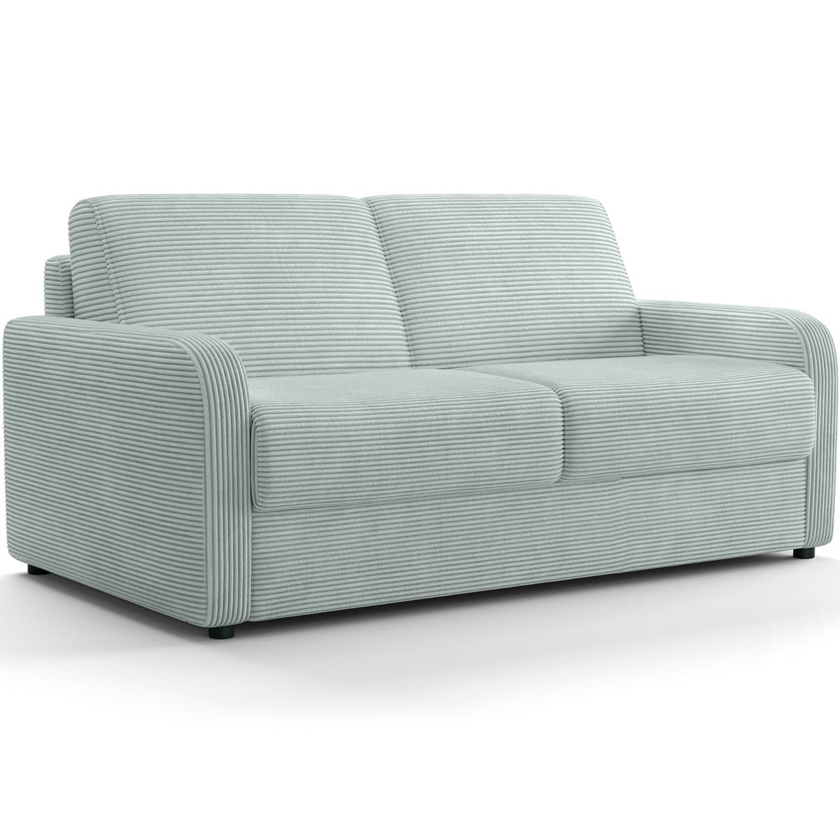 Lumio – Gerades Schlafsofa – Cord – Pastellblau
