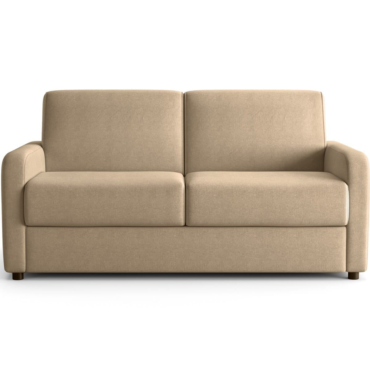Lumio - Canapé Droit Convertible 3 Places en Tissu Chenille - Ouverture Express - Taupe