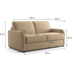 Lumio - Canapé Droit Convertible 3 Places en Tissu Chenille - Ouverture Express - Taupe