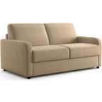 Lumio - Canapé Droit Convertible 3 Places en Tissu Chenille - Ouverture Express - Taupe