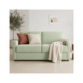 Lumio - Canapé Droit Convertible 3 Places en Tissu Chenille - Ouverture Express - Vert Sauge