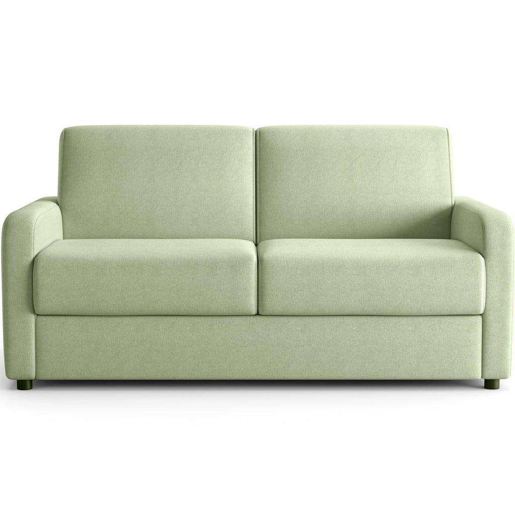 Lumio - Canapé Droit Convertible 3 Places en Tissu Chenille - Ouverture Express - Vert Sauge