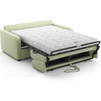 Lumio - Canapé Droit Convertible 3 Places en Tissu Chenille - Ouverture Express - Vert Sauge