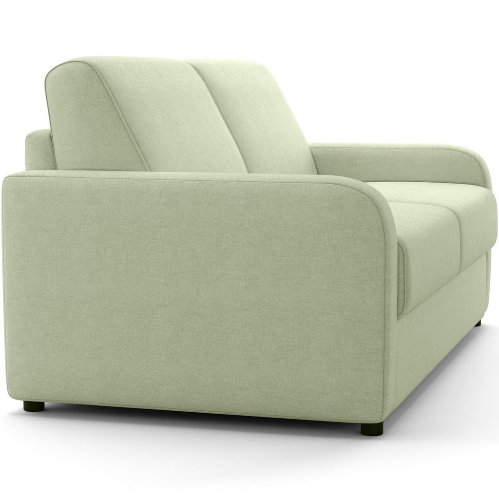 Lumio - Canapé Droit Convertible 3 Places en Tissu Chenille - Ouverture Express - Vert Sauge