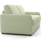Lumio - Canapé Droit Convertible 3 Places en Tissu Chenille - Ouverture Express - Vert Sauge