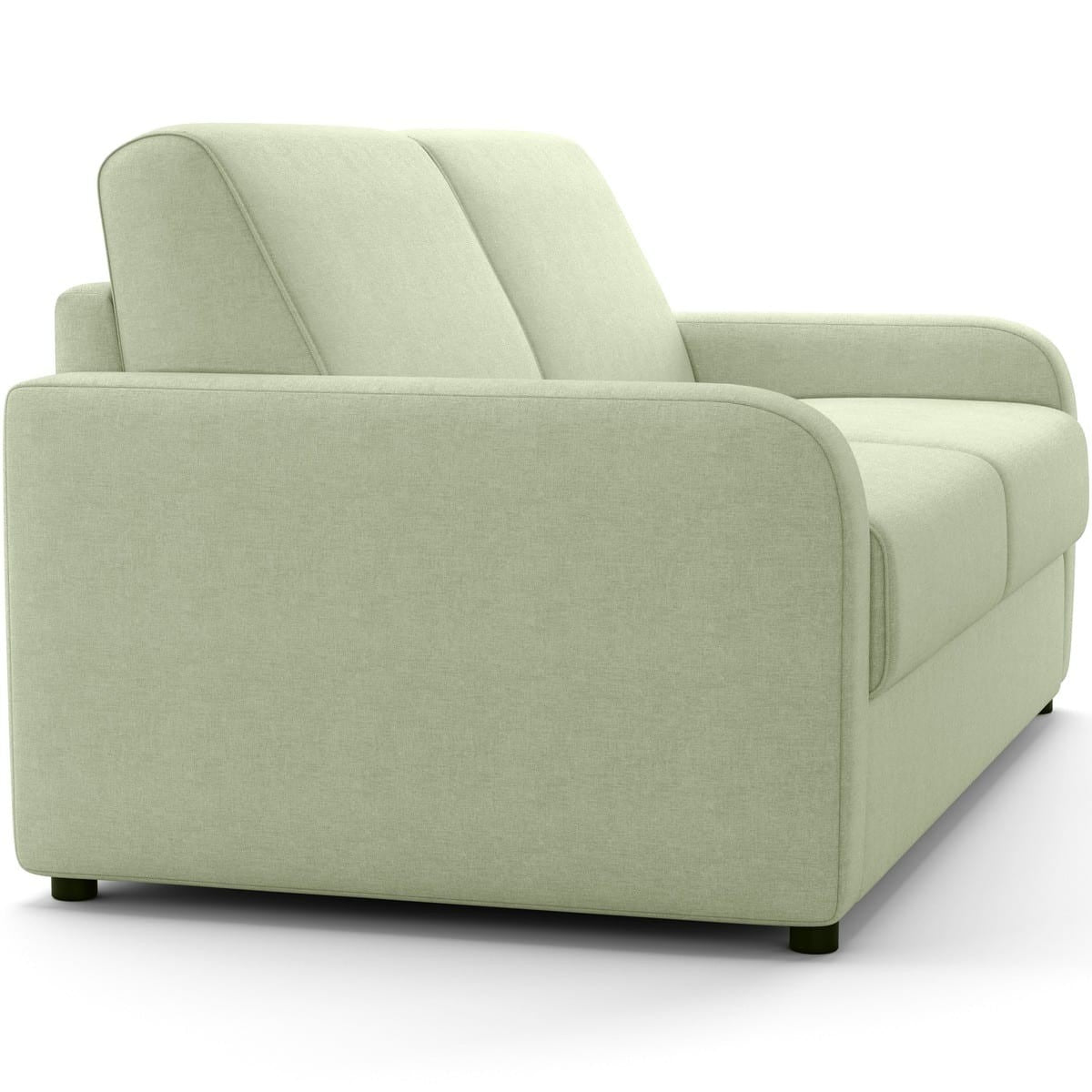 Lumio - Canapé Droit Convertible 3 Places en Tissu Chenille - Ouverture Express - Vert Sauge
