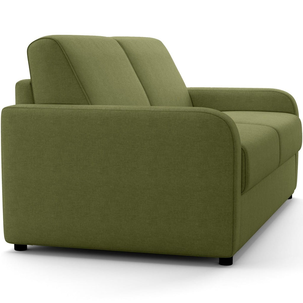 Lumio - Divano Lineare Letto - Tessuto Ciniglia - Verde Oliva