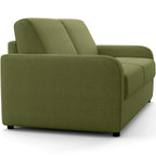 Lumio - Divano Lineare Letto - Tessuto Ciniglia - Verde Oliva