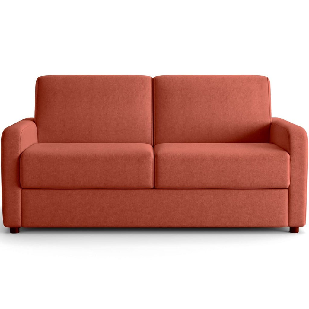 Lumio - Canapé Droit Convertible 3 Places en Tissu Chenille - Ouverture Express - Terracotta