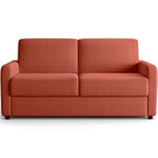 Lumio - Canapé Droit Convertible 3 Places en Tissu Chenille - Ouverture Express - Terracotta