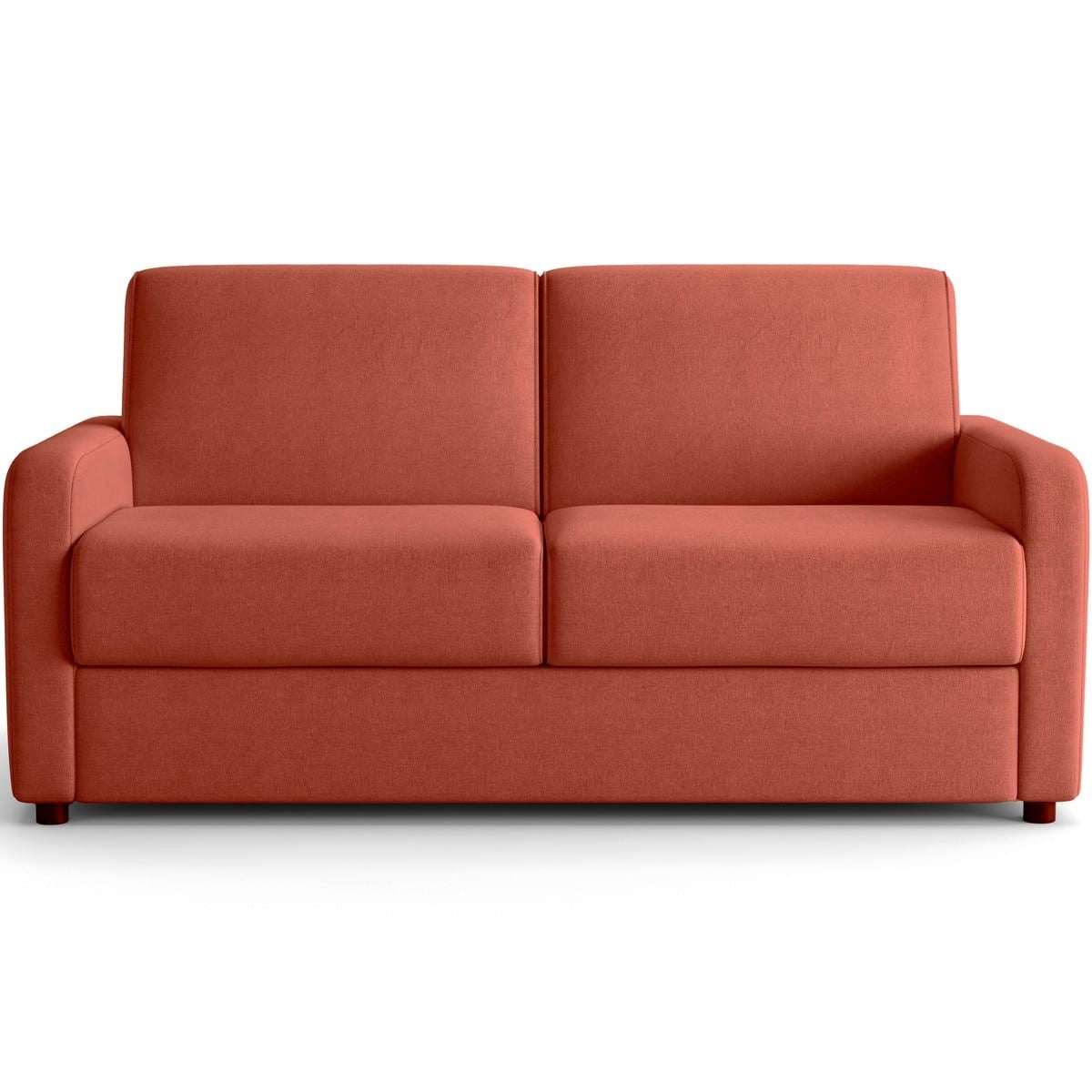Lumio - Canapé Droit Convertible 3 Places en Tissu Chenille - Ouverture Express - Terracotta