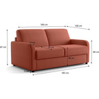 Lumio - Canapé Droit Convertible 3 Places en Tissu Chenille - Ouverture Express - Terracotta