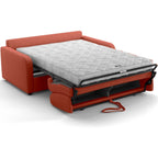 Lumio - Canapé Droit Convertible 3 Places en Tissu Chenille - Ouverture Express - Terracotta