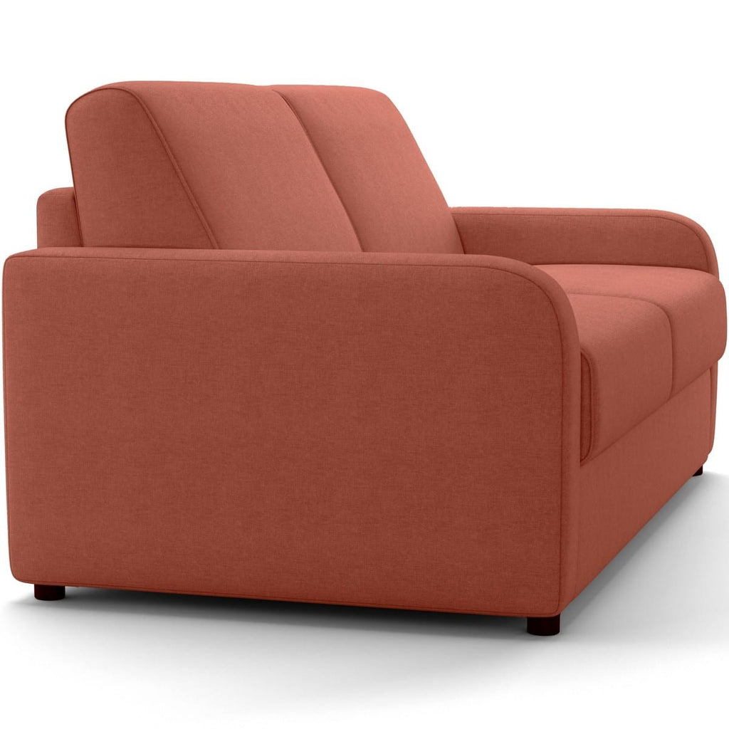 Lumio - Canapé Droit Convertible 3 Places en Tissu Chenille - Ouverture Express - Terracotta