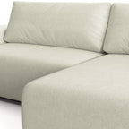 Luno - Canapé d'Angle Réversible Convertible 5 Places avec Coffre de Rangement en Tissu Chenille - Beige