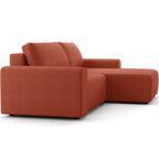 Luno - Canapé d'Angle Réversible Convertible 5 Places avec Coffre de Rangement en Tissu Chenille - Terracotta