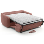 Suzie - Canapé Droit Convertible 3 Places en Velours Côtelé - Ouverture Express - Vieux Rose
