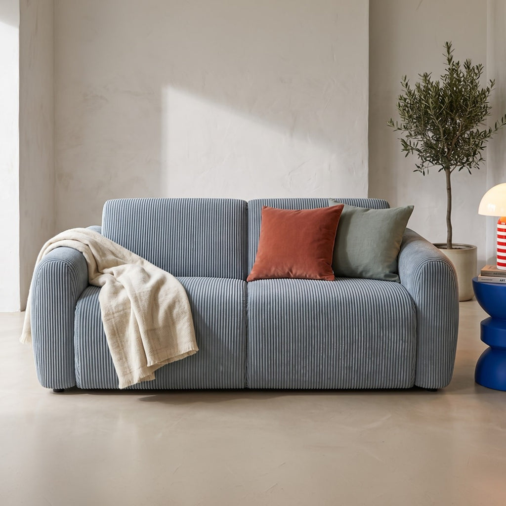 Suzie – Schlafsofa – Cord – Blau