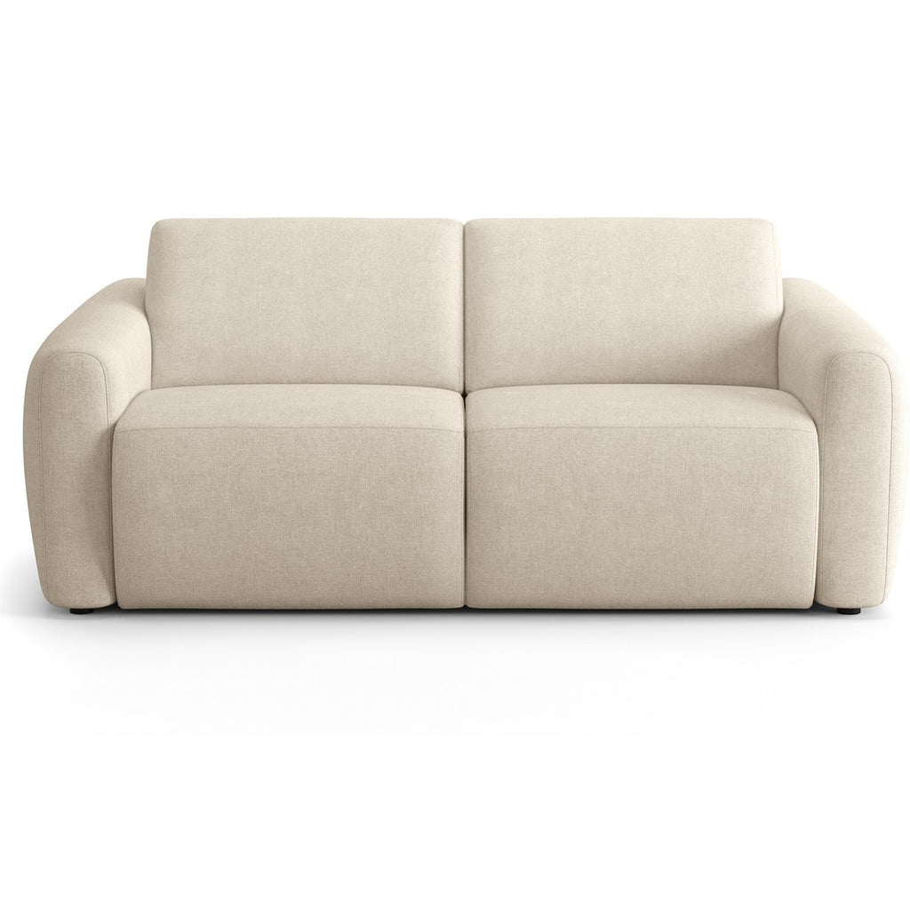Suzie - Canapé Droit Convertible 3 Places en Tissu Chenille - Ouverture Express - Beige