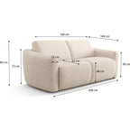 Suzie - Canapé Droit Convertible 3 Places en Tissu Chenille - Ouverture Express - Beige