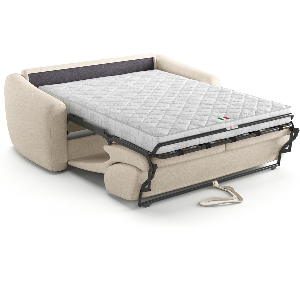 Suzie - Canapé Droit Convertible 3 Places en Tissu Chenille - Ouverture Express - Beige