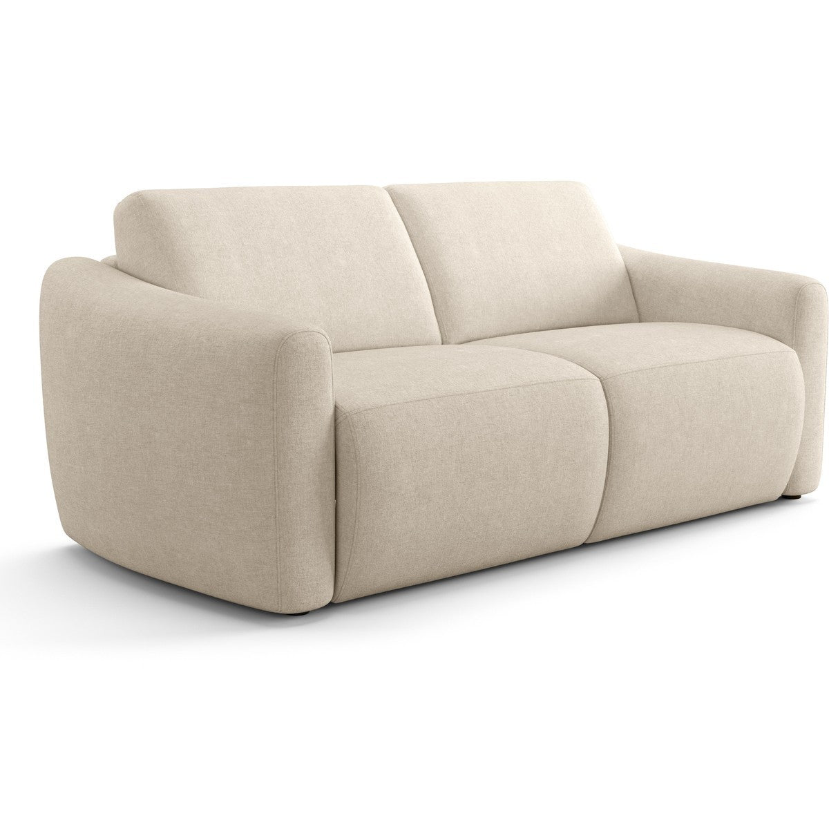 Suzie - Canapé Droit Convertible 3 Places en Tissu Chenille - Ouverture Express - Beige
