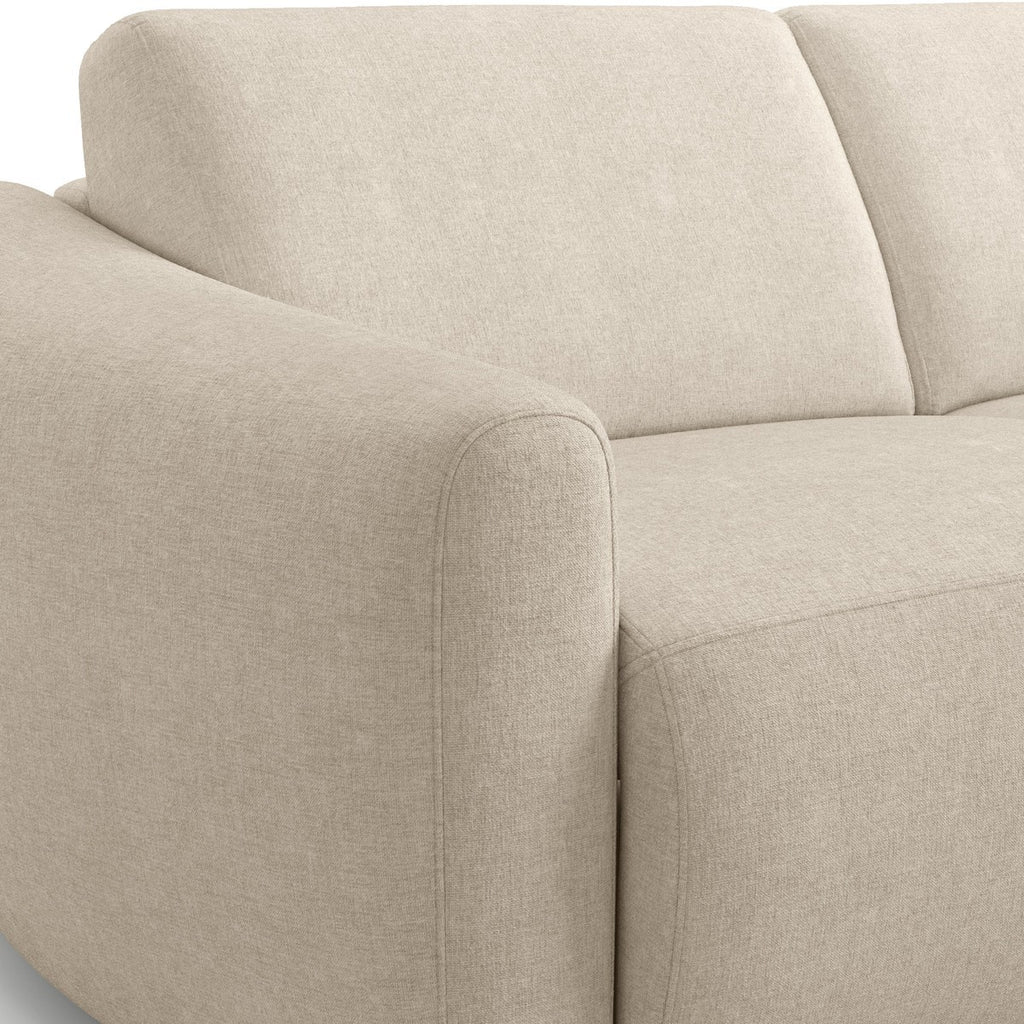 Suzie - Canapé Droit Convertible 3 Places en Tissu Chenille - Ouverture Express - Beige